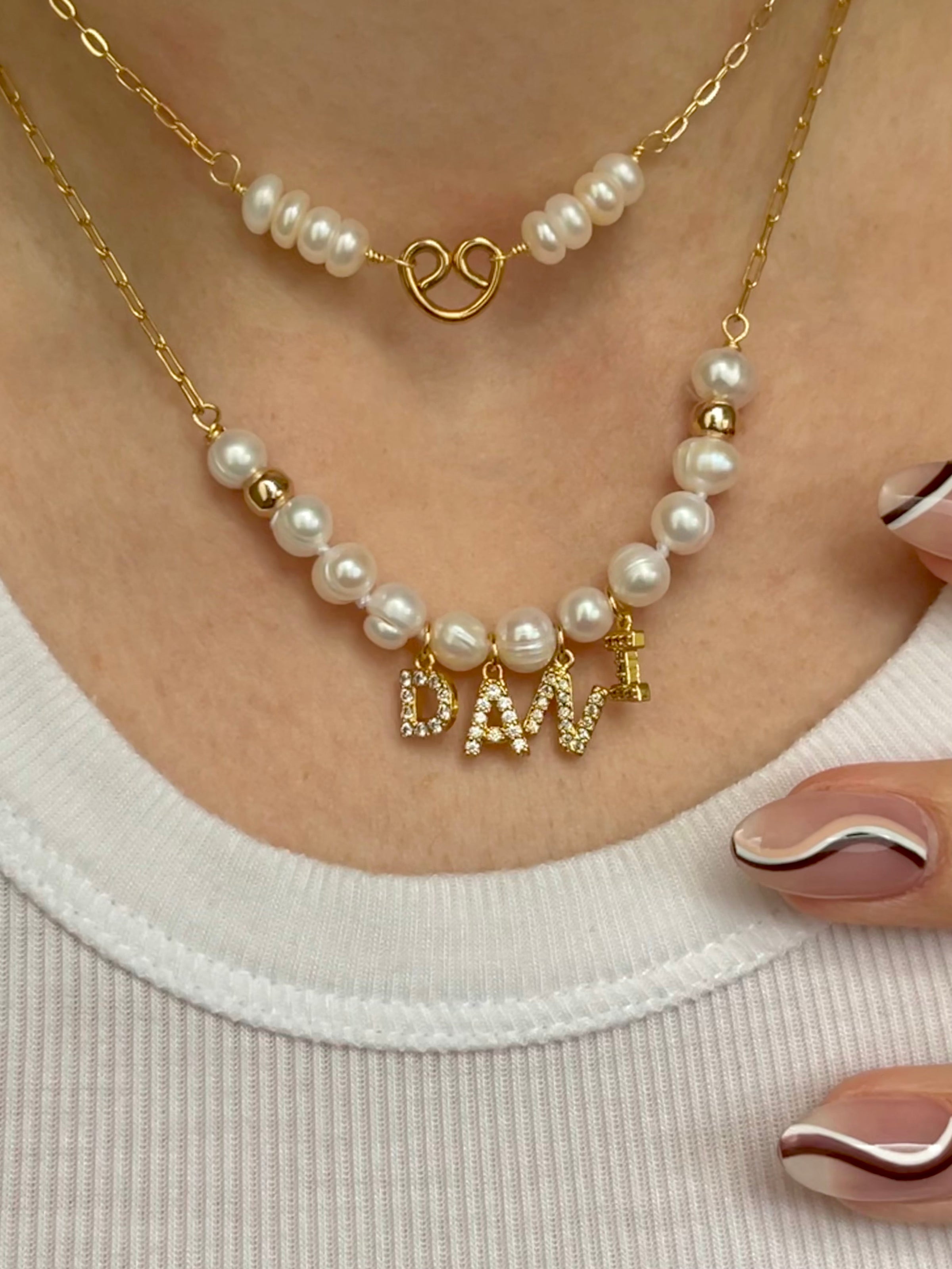 Pearl Initial Necklace