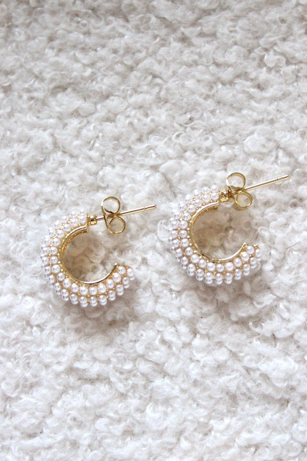 Mini Hoop Earrings  Grain of Sand by Aneth Handcrafted Jewelry