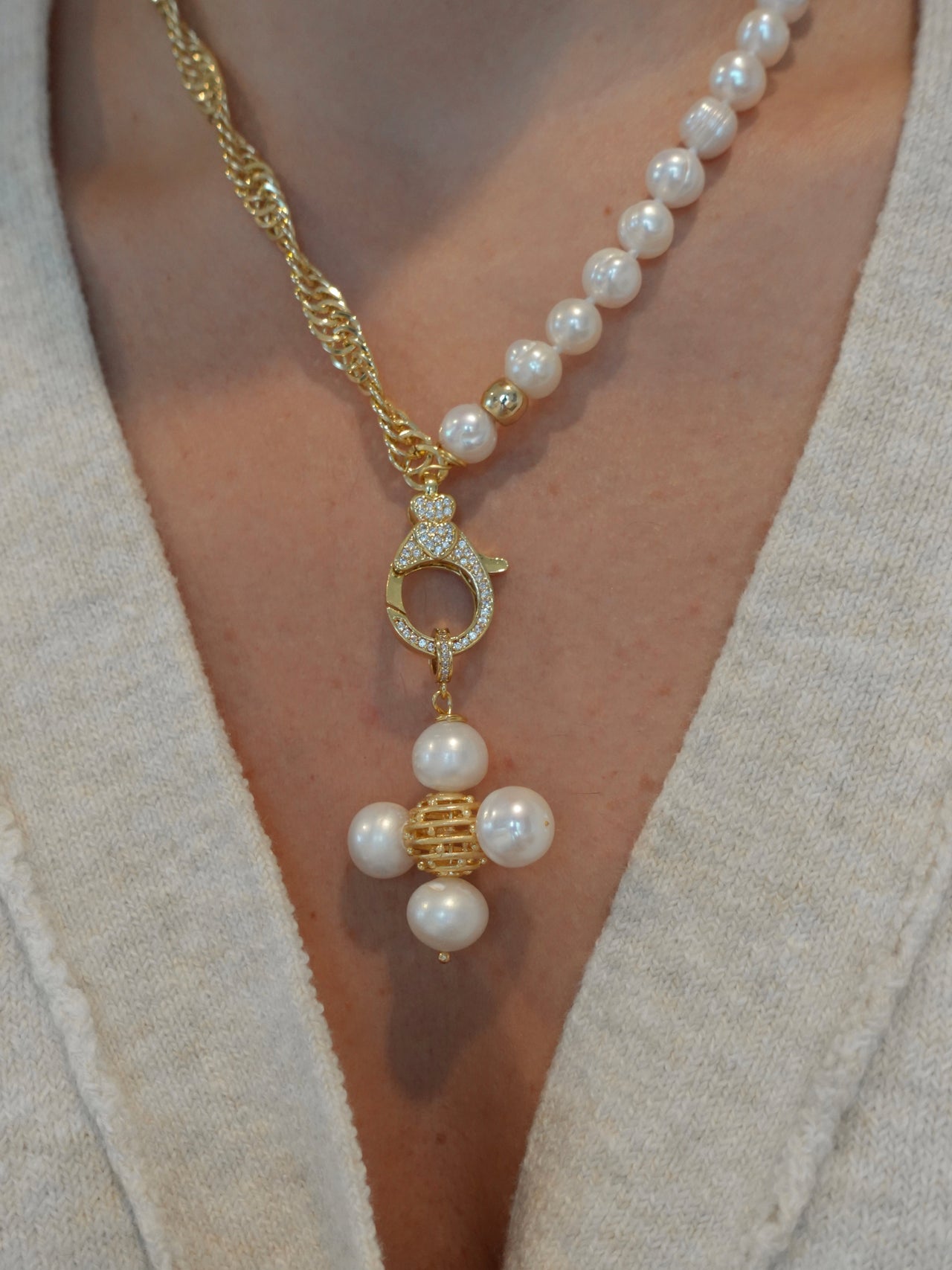 Floating Pearl Necklace - Gold or Silver – Specialty Beads