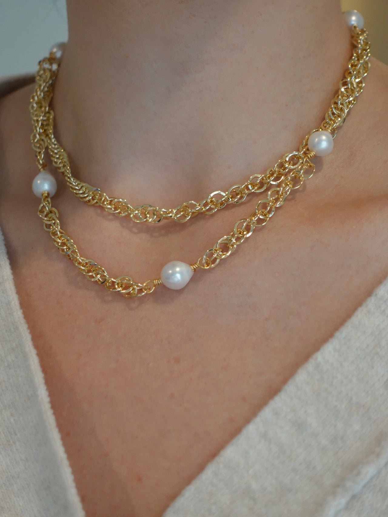 Floating Pearl Necklace - Gold or Silver – Specialty Beads